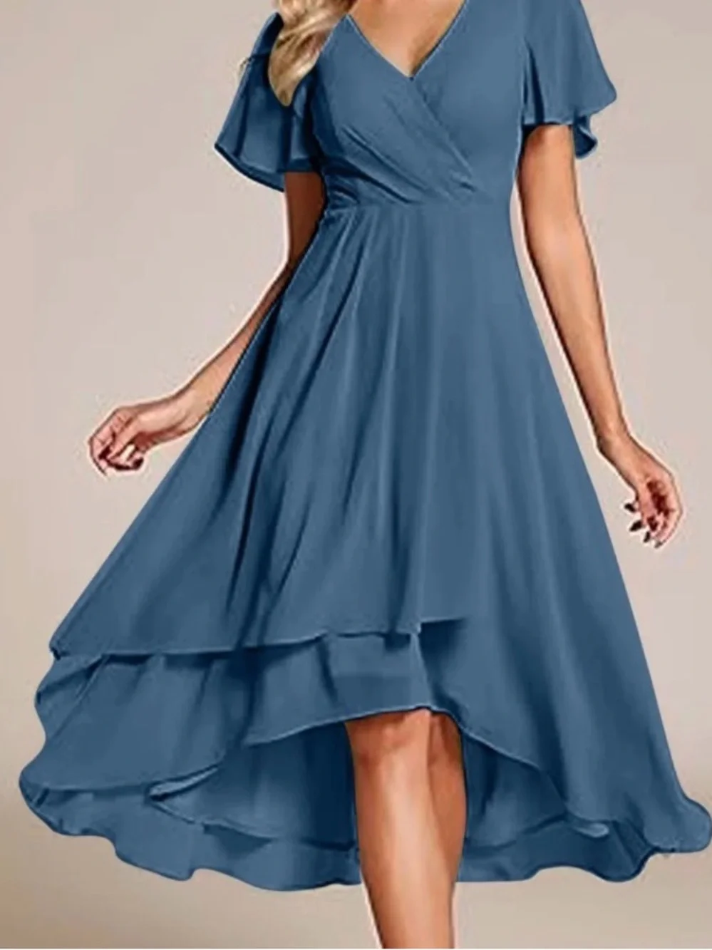 Women's Flutter Short Sleeve Dress Size Large #260631